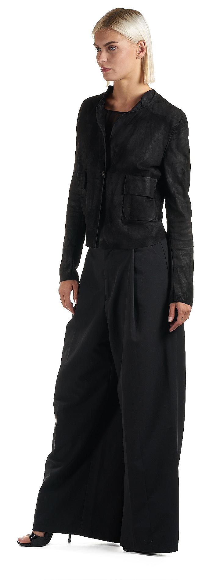 DANIELE BASTA LEATHER AND SILVER JACKET 
